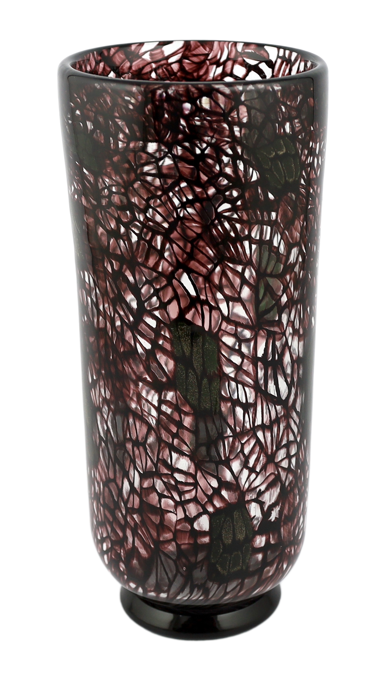 Vittorio Ferro (1932-2012) A Murano glass Murrine vase, in purple and black, unsigned, 34cm, Please note this lot attracts an additional import tax of 20% on the hammer price